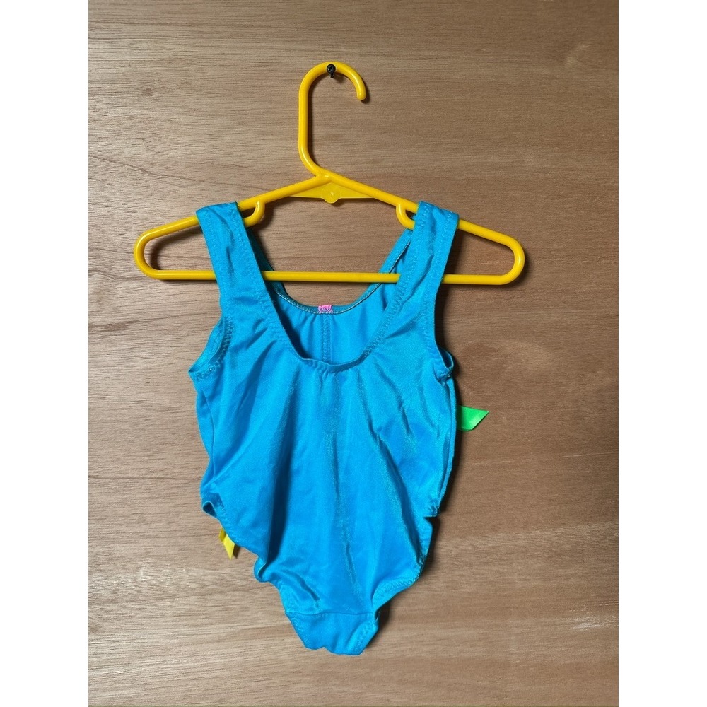 Her Majesty vintage Swimsuit Colorful Bows One‎ Piece Swim Kids Size 13 - Picture 2 of 3